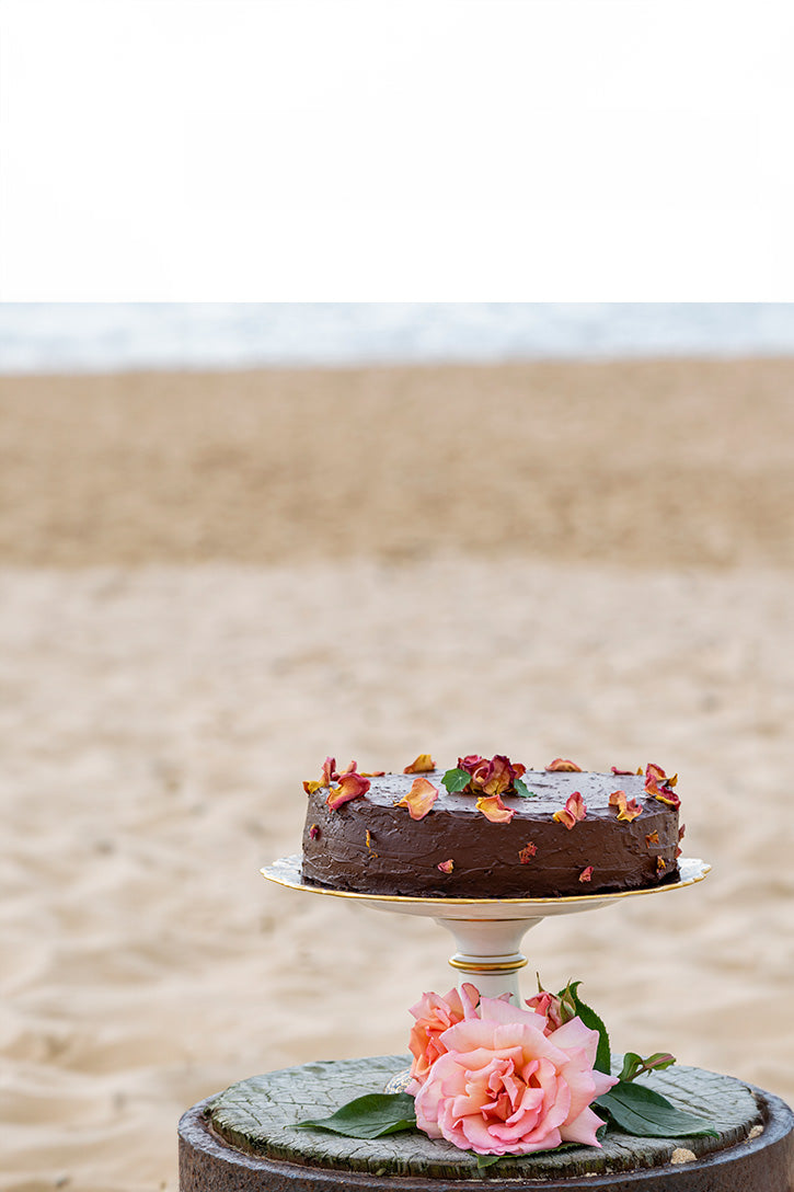 cake on a beach